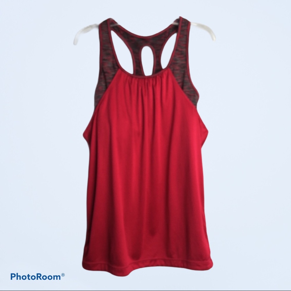 Athletic Works Ladies Burgundy Racerback Exercise Tank Top Size Small